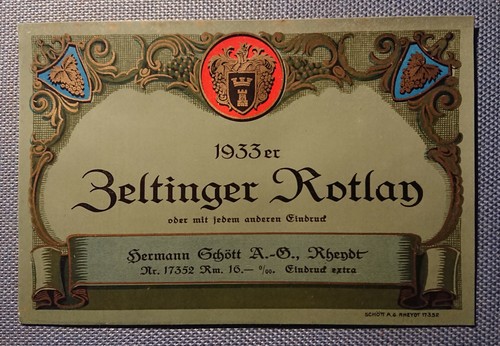 Wine label 1933 - label,
