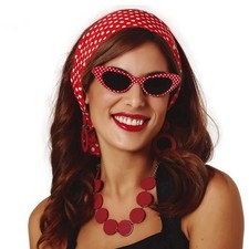 50er Jahre Kostüm-Set für Damen Rockabilly Outfit Rock'n'Roll Rockabella Schmuck