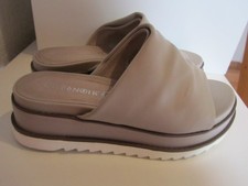 CAFE NOIR  37,5   Pantolette  beige braun  Leder Echtleder  Sohle 3 - 5,5  cm