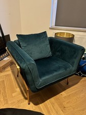 Samtsessel in Petrolfarbe - sehr  guter   Zustand