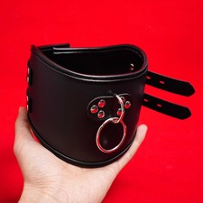 Schwarz PU-Leder Halsband