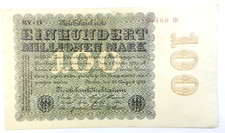 Banknote Deutsches Reich, Inflation, 100 Millionen Mark, 22. August 1923.