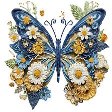 Kunstvoller Schmetterling im Glanz! Diamond Painting Set ohne Bilderrahmen 30x30