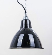 Fabriklampe 25cm schwarz rund