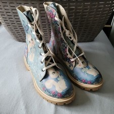 Streetfly Schnürboots Boots Stiefel Stiefeletten My Queen Katzen Gr. 39 NEU blau