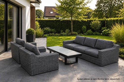 Polyrattan lounge set outdoor - polyrattan,
