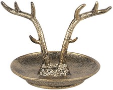 Clayre & Eef 6Y5662 Dekoschale Goldoptik Geweih-Design Landhaus 11x9x8 cm