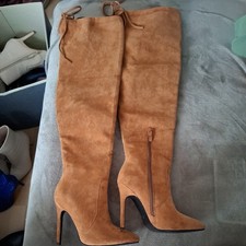 Overknees, cognac Größe 37