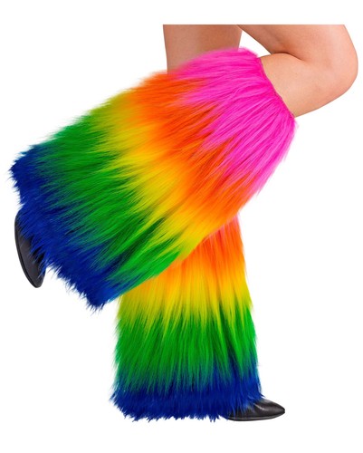 Regenbogen beinstulpen plüsch - beinstulpen,