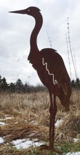 Reiher Fischreiher stehend 73x35cm Gartenstecker Rost Edelrost Metall Kranich 
