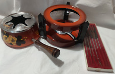 Fondue Braun & Kemmler Vintage Emaille retro 70er Brenner Gabeln