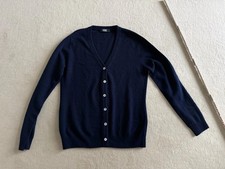 Kaschmir Cardigan Strickjacke V Ausschnitt 100% Kaschmir Marineblau Neu