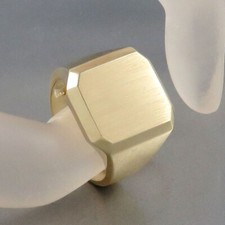 ^Ring Herrenring Siegelring in 585/14k Gelbgold - Gr. 63 - teilmattiert