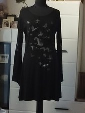 Emo Gothic Kleid Schwarz Weiss Jersey Fit And Flare Gr L