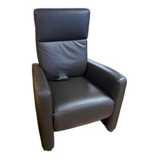 Polsteria TV Sessel Augsburg Bezug Leder Dolcia Moor Dunkelbraun Schwarz 