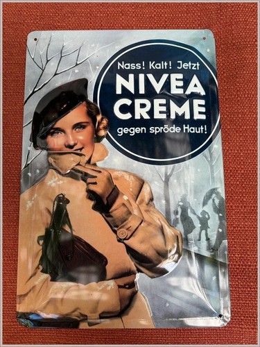 Retro werbe blechschild nivea - werbe-blechschild,