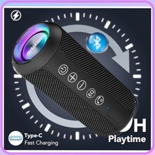 Ortizan Bluetooth Lautsprecher Licht Tragbar IPX7 Bass 30h Akku 2600mAh.