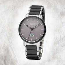 Regent Metall Herren Uhr FR-253 Armband-Uhr schwarz silber Funkuhr URFR253