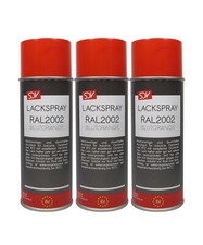 3x LACKSPRAY RAL 2002 BLUTORANGE glänzend 400ml Acryllack SCHNELLTROCKNEND