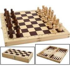 Schach Dame Backgammon Holz