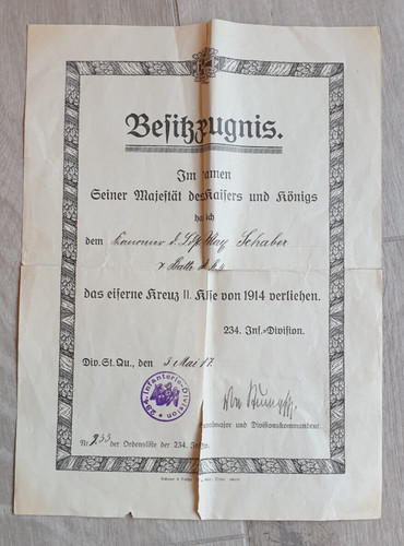 Besitz zeugnis eiserne - besitz,