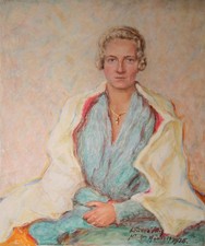 Illig, Eduard (1889-1966) Ölgemälde PORTRÄT EINER DAME - Hamburg 1928