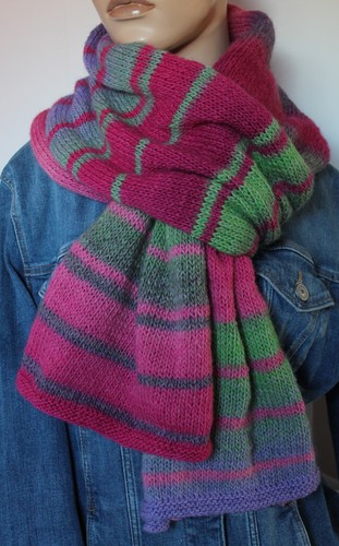 Gestrickter schal stola - stola, pink