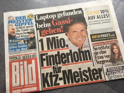 Bildzeitung vom 2012 - bildzeitung, 01.12.2012