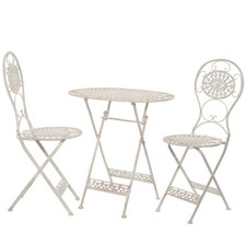 Bistro-Set antik Weiß 2