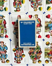 Vintage VOLKSBANK Doppeldeutsche Spielkarten Kartenspiel 36 Blatt 1970/80er Jahr