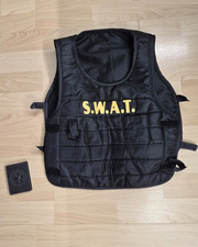 Faschingskostüm SWAT Weste "kugelsichere" Agentenweste + Police Deputy Mäppchen