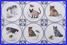 Katzen Fliesen Delfter Art