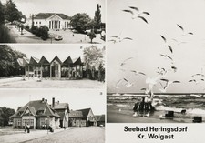 01-580 Ansichtskarte Heringsdorf Ostseebad Pavillon Eis-Café Bahnhof Usedom DDR