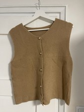 Strickweste/ Wollweste Beige/Braun