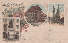 AK - Nürnberg - Dürer - Denkmal - Dürerhaus - Lorenz - Kirche - Litho