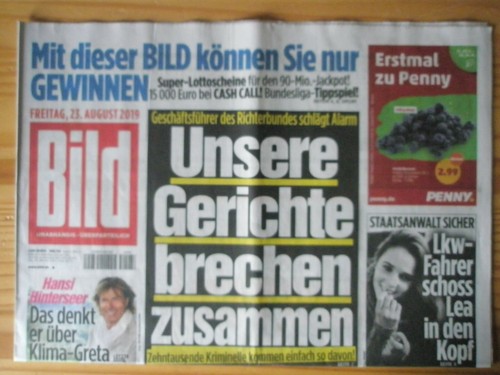 Bildzeitung 2019 ein - 23.08.2019,