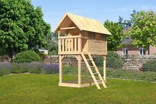 Stelzenhaus Kinderspielhaus Spielturm Gernegroß natur 120 x 244cm LAGERABVERKAUF