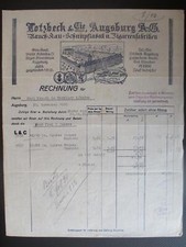 (3020) Rechnung Rauch & Schnupftabak LOtzbeck & Cie, Augsburg 1926
