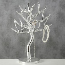 Schmuckbaum Silber 31cm aus Kunstharz Schmuckaufbewahrung Deko Schmuckhalter 