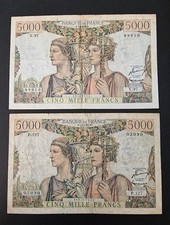 5000 FRANCS TERRE ET MER BANK