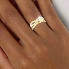 Damen Ring 585 echt Gold 0,18