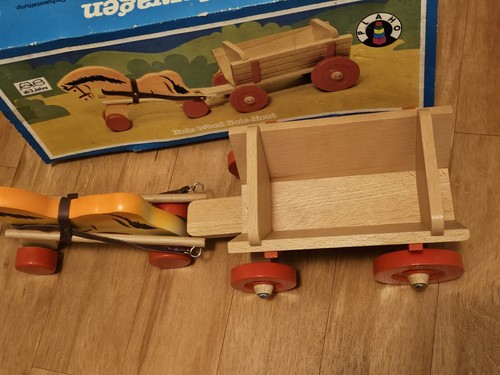 Holzspielzeug pferd gespann - pferd,