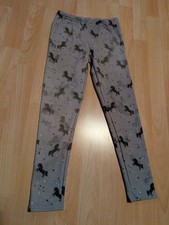 Trainingshose Jogginghose Kinder Gr.  122 128 grau Pferd 