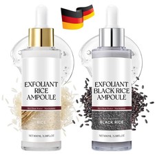 2 Stück Peel Shot Glow Rice Ampoule Set, Reiswasser Peeling Gesicht Aufhellung