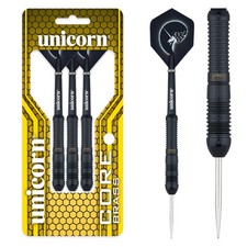 Unicorn Darts - Core Brass Black S2 20g 22g 24g (Steel Dart) NEU 3 Dartpfeile