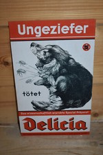 Altes  Reklameschild 30/40er Jahre Delicia Delitzsch,Hund,Flöhe,UngezieferOrig.