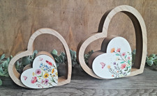 2 Holz Deko Herzen Aufsteller