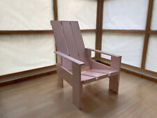 Rosa Armlehnenstuhl im Stil von Gerrit Rietveld/Hamburger Strandstuhl/Deck Chair