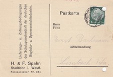 STADTLOHN, Postkarte 1934, H. & F. Spahn Bugholz-Sprossen-Stuhl-Industrie