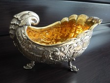 Konfektschale silber innenvergoldet 7,5x9,5x14cm Hanauer Art